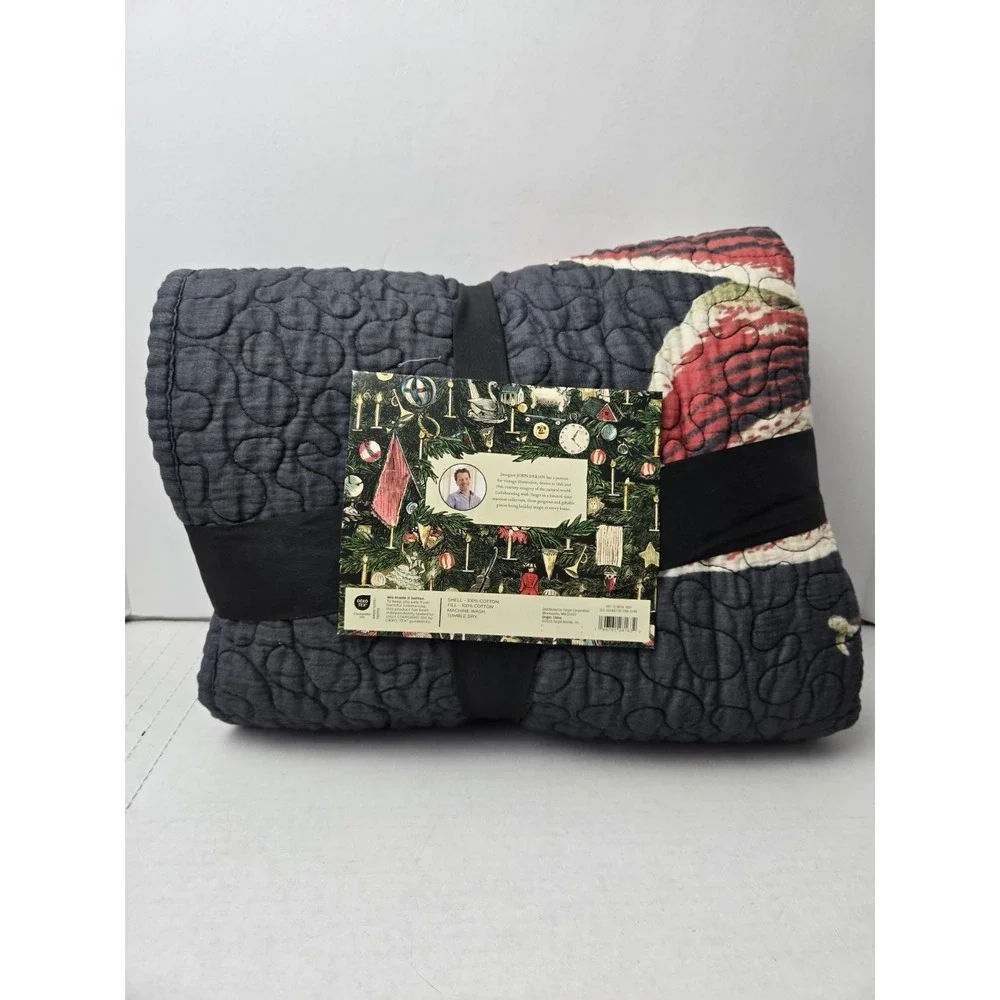 John Derian Quilted Throw Target‎ 50x70 NEW Christmas holiday blanket Amaryllis